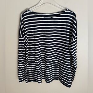 J. Jill Slubknit Boatneck Striped Top | Women's Sz L